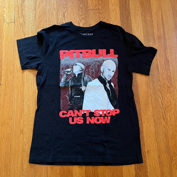 Pit Bull Can’t Stop Us Now Summer Tour 2022 Short Sleeve Black T shirt Large - Picture 1 of 4